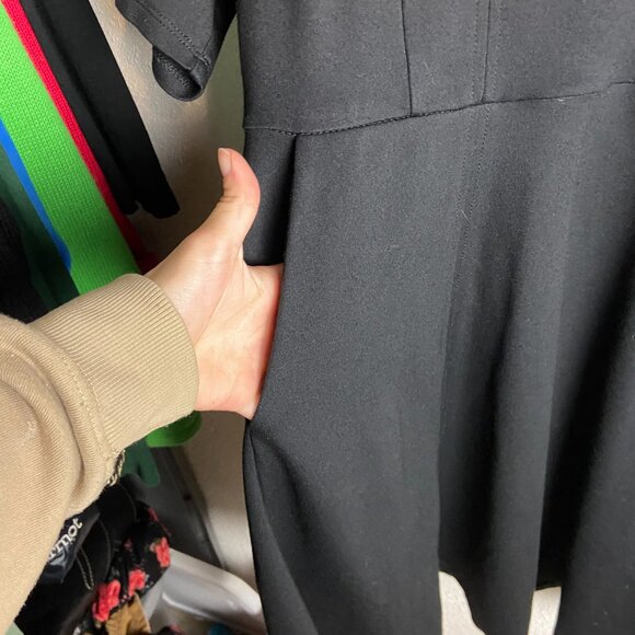 Torrid Size 1 Mini Ponte V-Neck Skater Dress Black Classic Basic 1X Casual Event - Picture 4 of 6